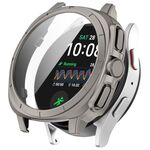Per Samsung Galaxy Watch 7 40/44mm PC + custodia protettiva per orologio integrata con pellicola temperata (colore acciaio titanio)