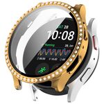 Per Samsung Galaxy Watch 7 40 / 44mm PC Diamond a fila singola + custodia protettiva per orologio integrata con pellicola temperata (oro)