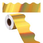 Decorazione del bordo della bacheca di carta con bordo dorato al laser a forma di ventaglio da 7,6 cm x 5 m