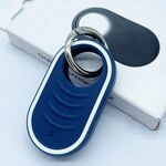 Custodia protettiva in silicone per Samsung Galaxy SmartTag2 Portachiavi con prevenzione della perdita di posizionamento (blu scuro)