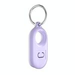 Per Samsung Galaxy SmartTag2 Tracker Custodia protettiva Custodia per PC con copertura completa con portachiavi, Colore: viola+bianco