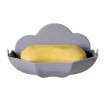Portasapone a forma di nuvola Portasapone carino a parete senza scarico (grigio)