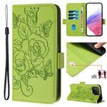 Custodia per telefono antifurto in pelle RFID rosa goffrata per Asus ROG Phone 8/8 Pro (verde)