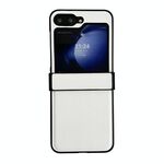 Per Samsung Galaxy Z Flip6 5G Set da tre pezzi Morandi Custodia per telefono con texture in pelle tinta unita (bianca)