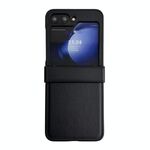 Per Samsung Galaxy Z Flip6 5G Set da tre pezzi Morandi Custodia per cellulare in pelle tinta unita Morandi (Nero)