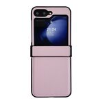 Per Samsung Galaxy Z Flip6 5G Set da tre pezzi Morandi Custodia per telefono con texture in pelle tinta unita (rosa)