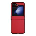 Per Samsung Galaxy Z Flip6 5G Set da tre pezzi Morandi Custodia per telefono con texture in pelle tinta unita (Rosso)