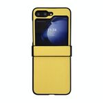 Per Samsung Galaxy Z Flip6 5G Set da tre pezzi Morandi Custodia per telefono con texture in pelle tinta unita (giallo)