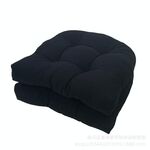 1 paio di 48 x 48 cm da giardino, patio, sedia in rattan, cuscino impermeabile, morbido e spesso, cuscino per divano (nero)