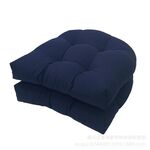 1 paio 48 x 48 cm cuscino per sedia da giardino in rattan impermeabile, spesso e morbido, per divano (blu navy)