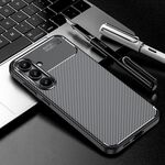 Per Samsung Galaxy S24 FE 5G Custodia in TPU antiurto con struttura in fibra di carbonio (nera)