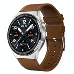 Cinturino in pelle da 1,3 pollici IP68 Orologio intelligente impermeabile Supporto chiamata Bluetooth (marrone)