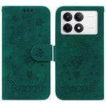 Custodia per telefono in pelle goffrata rosa farfalla per Redmi K70 / K70 Pro (verde)