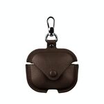 Per Redmi Buds 5 Custodia protettiva per auricolari in pelle business con gancio (marrone scuro)
