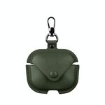 Per Redmi Buds 5 Business Custodia protettiva per auricolari in pelle con gancio (verde)