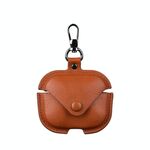 Per Redmi Buds 5 Custodia protettiva per auricolari in pelle business con gancio (marrone chiaro)