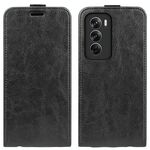 Per OPPO Reno12 Pro 5G Global R64 Texture Custodia per telefono in pelle con vibrazione verticale singola (nera)