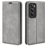 Per OPPO Reno12 Pro 5G Custodia per telefono in pelle con aspirazione magnetica globale retro-skin (grigia)
