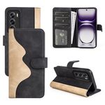 Per OPPO Reno12 Pro 5G Custodia per cellulare in pelle con chiusura orizzontale con cuciture globali (nera)