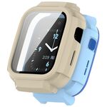 Per Xiaomi Mibro Smart Kids Watch T6C PC + Custodia protettiva per orologio integrata con pellicola temperata (bianco avorio)