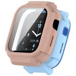 Per Xiaomi Mibro Smart Kids Watch T6C PC + Custodia protettiva per orologio integrata con pellicola temperata (rosa)