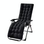 Cuscino per poltrona reclinabile da giardino ispessito 170x53x8 cm Cuscino per sedia a dondolo da giardino (nero)