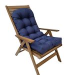 Cuscini per sedie pieghevoli con schienale alto da giardino impermeabili a prova di sole, cupola 110x50 cm, colore: blu navy