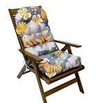 Cuscini per sedie pieghevoli con schienale alto da giardino, impermeabili, a prova di sole, a cupola, 110x50 cm, Colore: Fiore