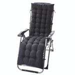 Cuscini reclinabili per la casa morbidi e spessi 155x48x8 cm Cuscini per sedie a dondolo da giardino (nero)