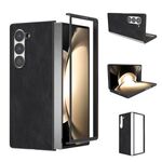 Custodia per telefono a copertura totale in pelle PU con cornice nera per Samsung Galaxy Z Fold6 (nera)