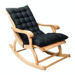 Cuscino per sedia in rattan con schienale in tessuto morbido per la casa 120x50x8 cm (nero)