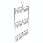 Appendiabiti multiuso in acciaio inossidabile a 3 strati con 30 clip Appendiabiti multifunzionale per calzini Stendibiancheria antivento multifunzionale