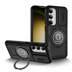 Custodia per telefono con supporto magnetico per PC ibrido TPU scorrevole Camshield per Samsung Galaxy S23 5G (nero)