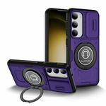 Per Samsung Galaxy S23 5G TPU Hybrid PC Supporto magnetico Custodia per telefono (viola)