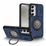 Custodia per telefono con supporto magnetico per PC ibrido TPU per Samsung Galaxy S23+ 5G (blu scuro)