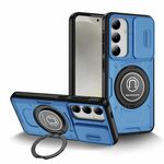 Per Samsung Galaxy S23+ 5G Custodia per telefono con supporto magnetico in TPU ibrido per PC con Camshield scorrevole (blu cielo)