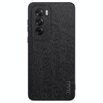 Per OPPO Reno12 Pro Custodia per telefono antiurto in pelle corteccia di albero globale (nera)