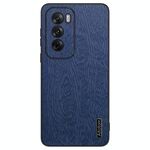 Per OPPO Reno12 Custodia per telefono antiurto in pelle corteccia di albero globale (blu)