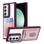 Per Samsung Galaxy S23 FE 5G Porta carte di credito Custodia per telefono in acrilico ibrido in TPU (rosso)