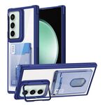 Per Samsung Galaxy S23 FE 5G Porta carte di credito Custodia per telefono in TPU ibrido acrilico (blu)