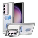 Per Samsung Galaxy S23+ 5G Porta carte di credito Custodia per telefono in acrilico ibrido in TPU (bianco)