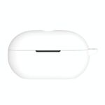 Custodia protettiva in silicone per auricolari wireless Beats Solo Buds con foro (bianco)