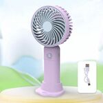 Ventilatore portatile per telefono cellulare con ricarica USB da tavolo, piccolo ventilatore portatile (viola)