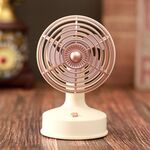 Retro Desktop USB Charging Piccolo Ventilatore 90 gradi Angolo regolabile Ventilatore (bianco latte)