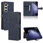 Custodia per telefono in pelle con texture a nido d'ape per Samsung Galaxy Z Fold6 5G (blu)