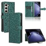 Custodia per telefono in pelle con texture a nido d'ape per Samsung Galaxy Z Fold6 5G (verde)