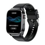 L'orologio intelligente con cinturino in silicone con schermo LCD da 2,04 pollici TK16 supporta il monitoraggio della salute (nero)