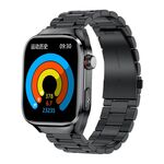 L'orologio intelligente con cinturino in acciaio con schermo LCD TK16 da 2,04 pollici supporta il monitoraggio della salute (nero)