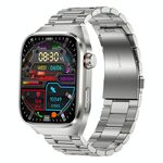 L'orologio intelligente con cinturino in acciaio con schermo LCD TK16 da 2,04 pollici supporta il monitoraggio della salute (argento)