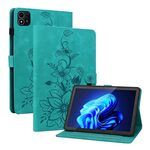 Custodia per tablet in pelle goffrata Giglio per Itel Pad One 10.1 (verde)